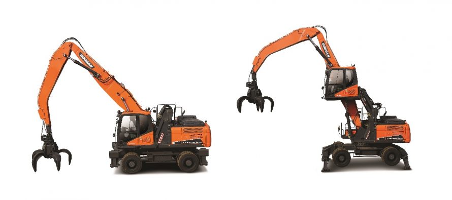 Noul excavator pentru manipularea materialelor Doosan DX250WMH-5 va debuta la Bauma 2019