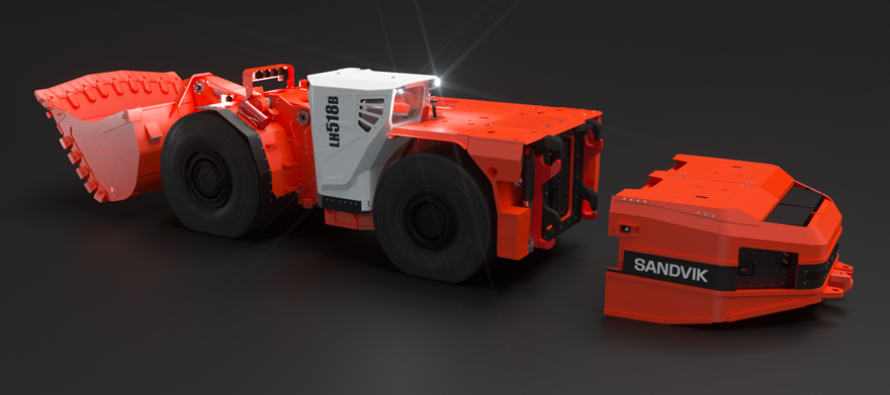 Premieră mondială: Sandvik prezintă noul încărcător minier de 18 tone LH518B, alimentat de baterii